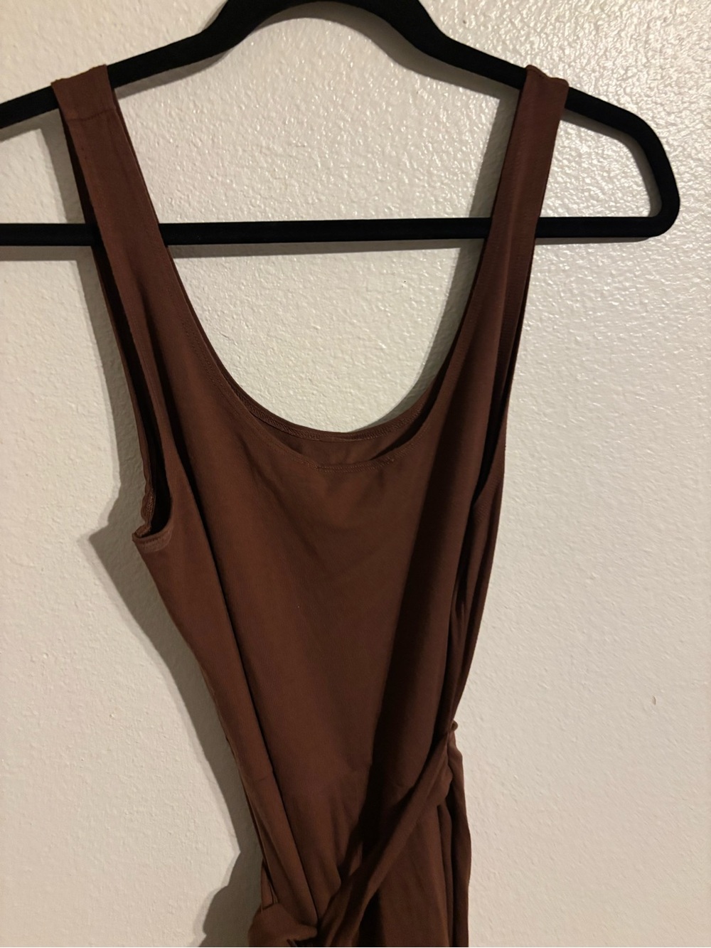 Reformation Kaila Wrap Skirt Dress in a Chestnut Brown - Picture 10 of 12